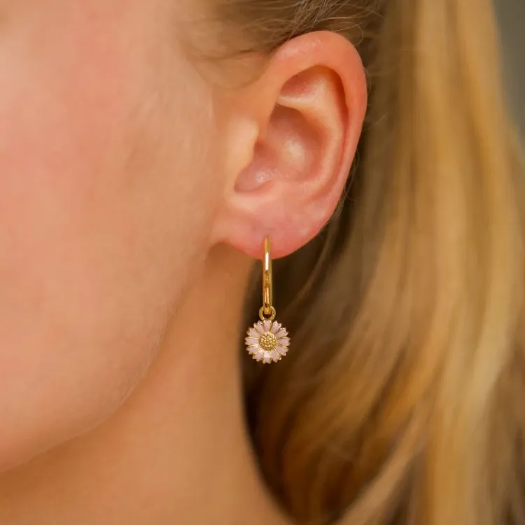 18 mm prästkrage rosa creol i förgyllt silver - Marie