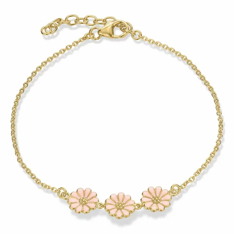 prästkrage rosa armband i förgyllt silver - Maggie