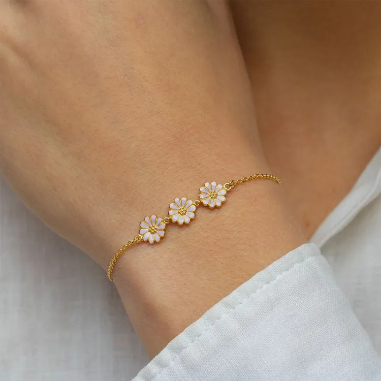 prästkrage lila armband i förgyllt silver - Maggie