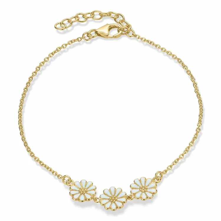 prästkrage blå armband i förgyllt silver - Maggie