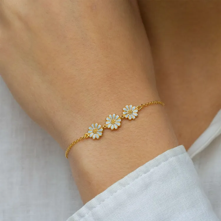 prästkrage blå armband i förgyllt silver - Maggie