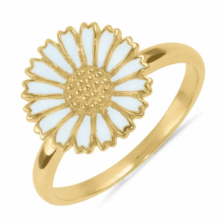 12 mm prästkrage blå ring i förgyllt silver - Marie