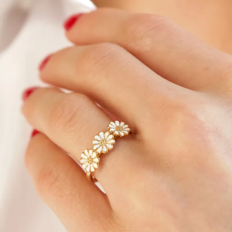 elegant prästkrage ring i förgyllt silver - Maggie