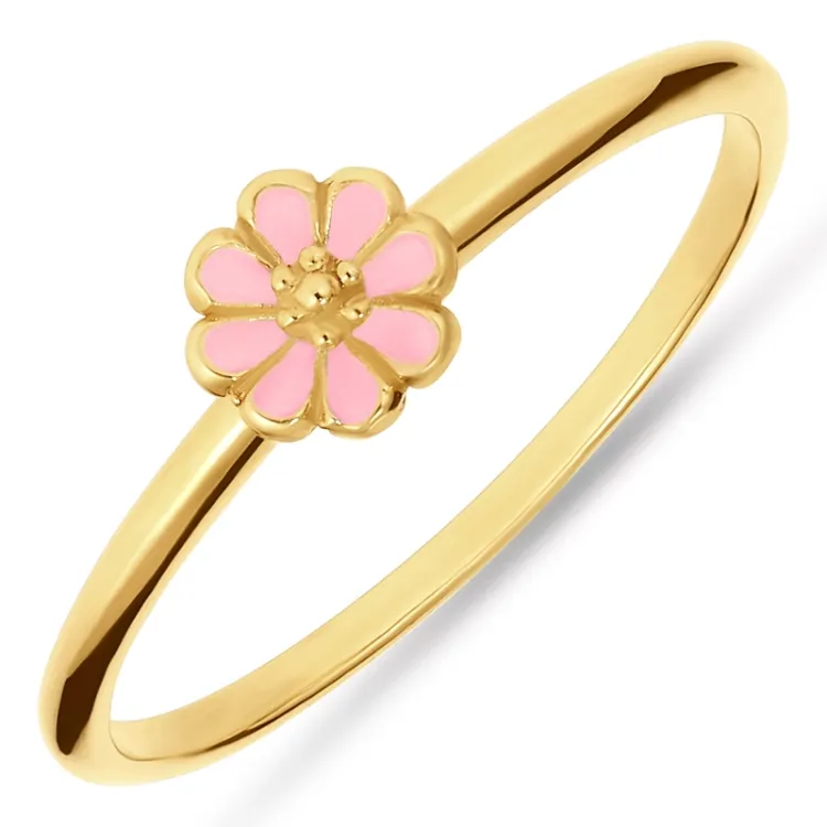 5 mm prästkrage rosa ring i förgyllt silver - Maggie