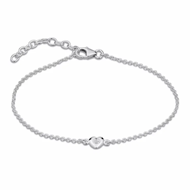 hjärta zirkon armband i silver - Amoré