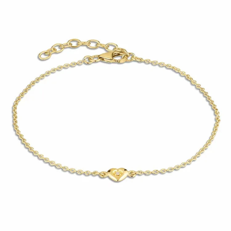 hjärta zirkon armband i förgyllt silver - Amoré