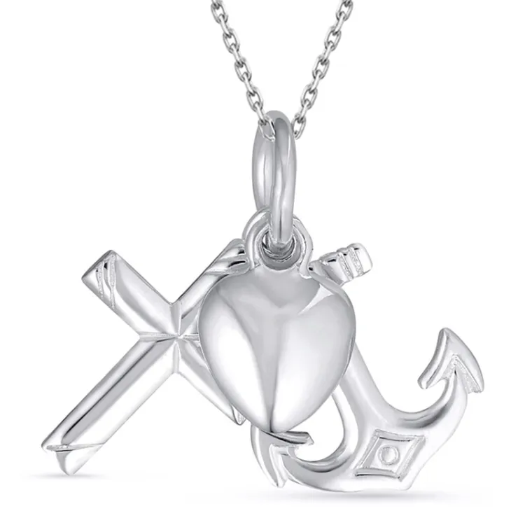 tro-hopp-kärlek halsband i silver - Amoré