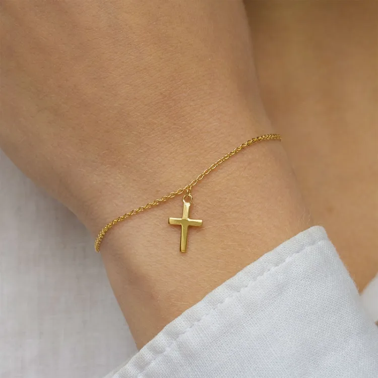 kors armband i förgyllt silver - Amoré