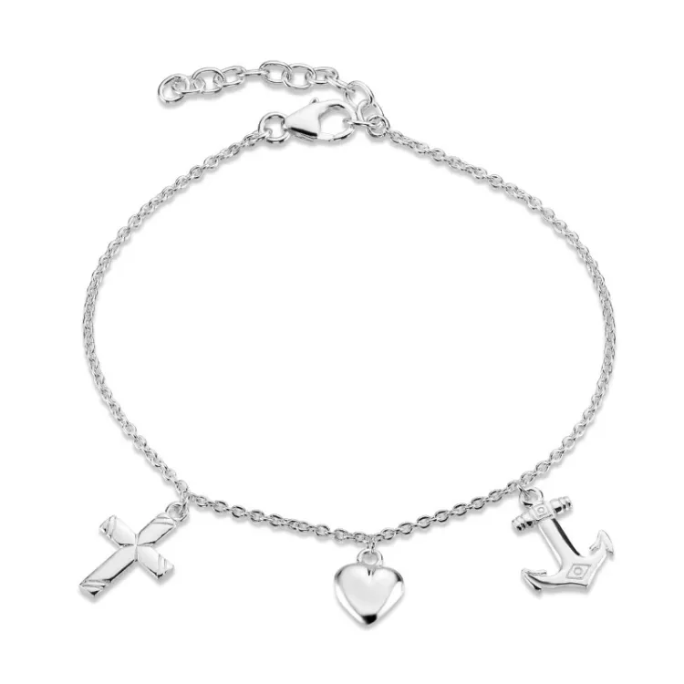 tro-hopp-kärlek armband i silver - Amoré