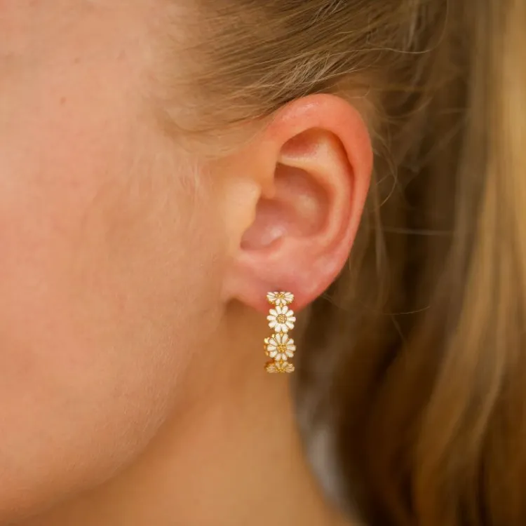 18 mm prästkrage creol i förgyllt silver - Maggie