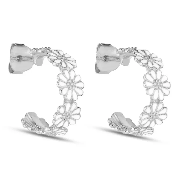 18 mm prästkrage creol i silver - Maggie