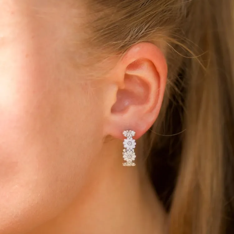 18 mm prästkrage creol i silver - Maggie