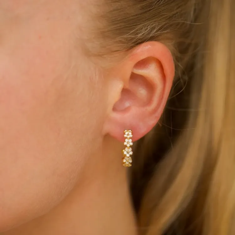 17 mm prästkrage creol i förgyllt silver - Majse