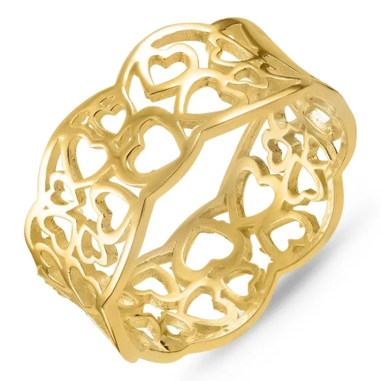 hjärta ring i förgyllt silver