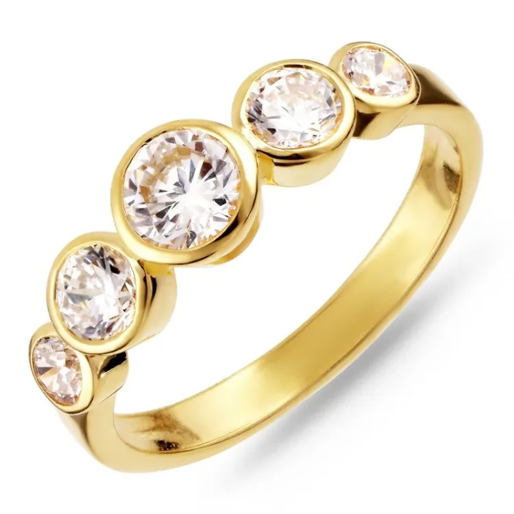 zirkon ring i förgyllt silver