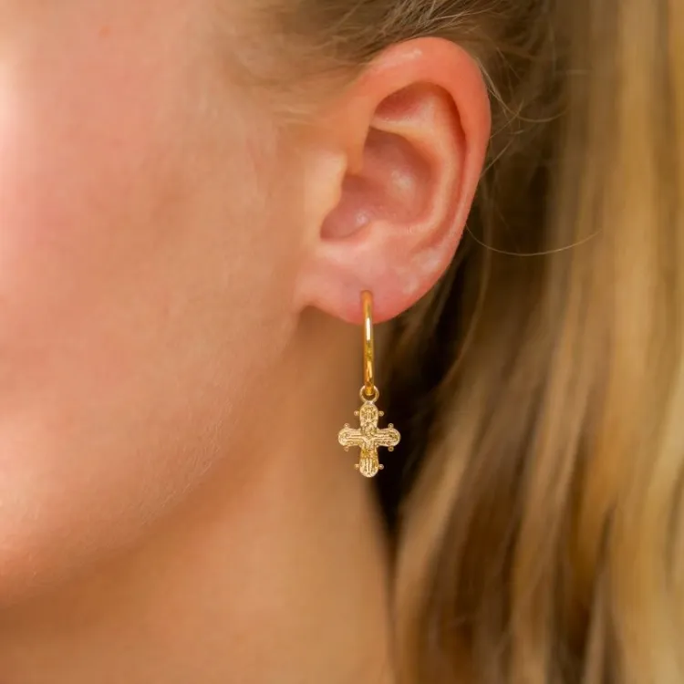 18 mm dagmarkors creol i förgyllt silver - Amoré