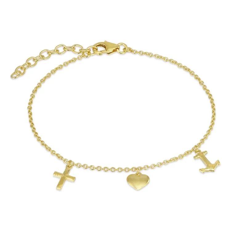 tro-hopp-kärlek armband i förgyllt silver - Amoré