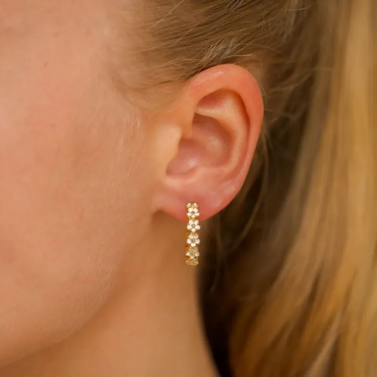 19 mm prästkrage halvcreol i förgyllt silver - Majse