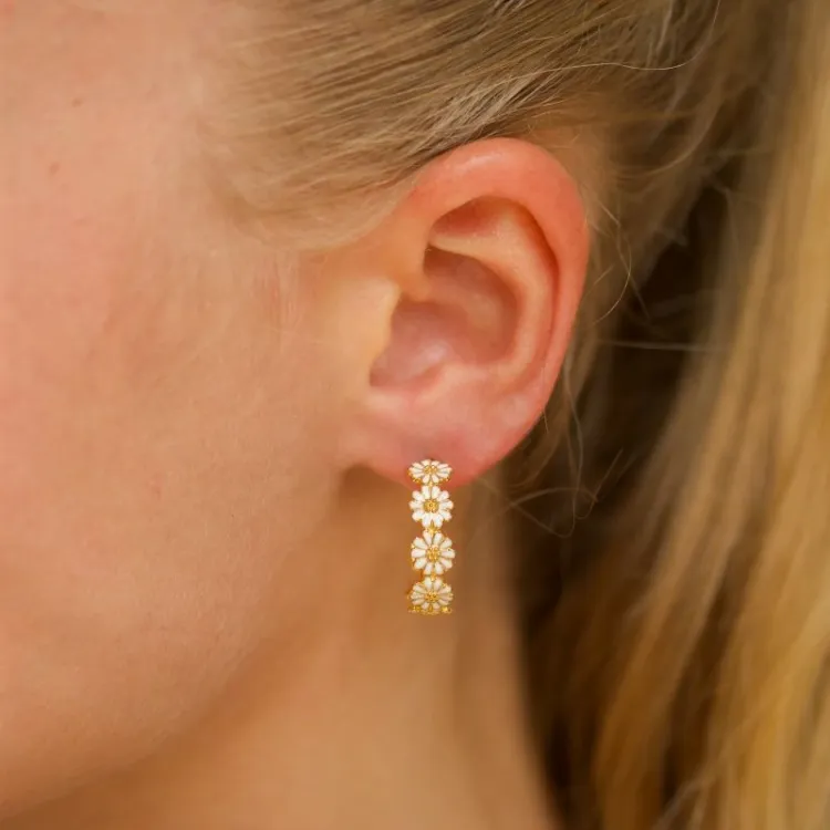 21,5 mm prästkrage halvcreol i förgyllt silver - Maggie