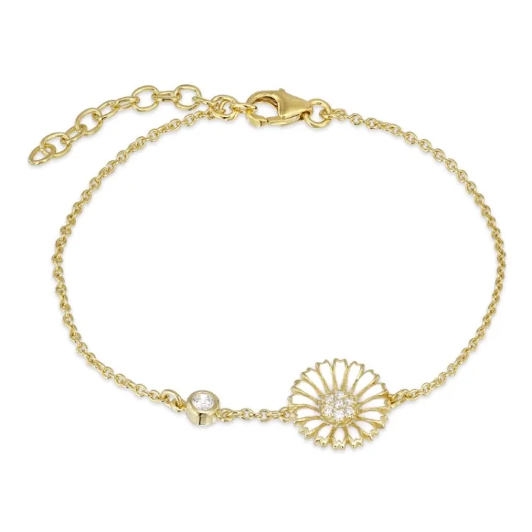 prästkrage zirkon armband i förgyllt silver - Marie