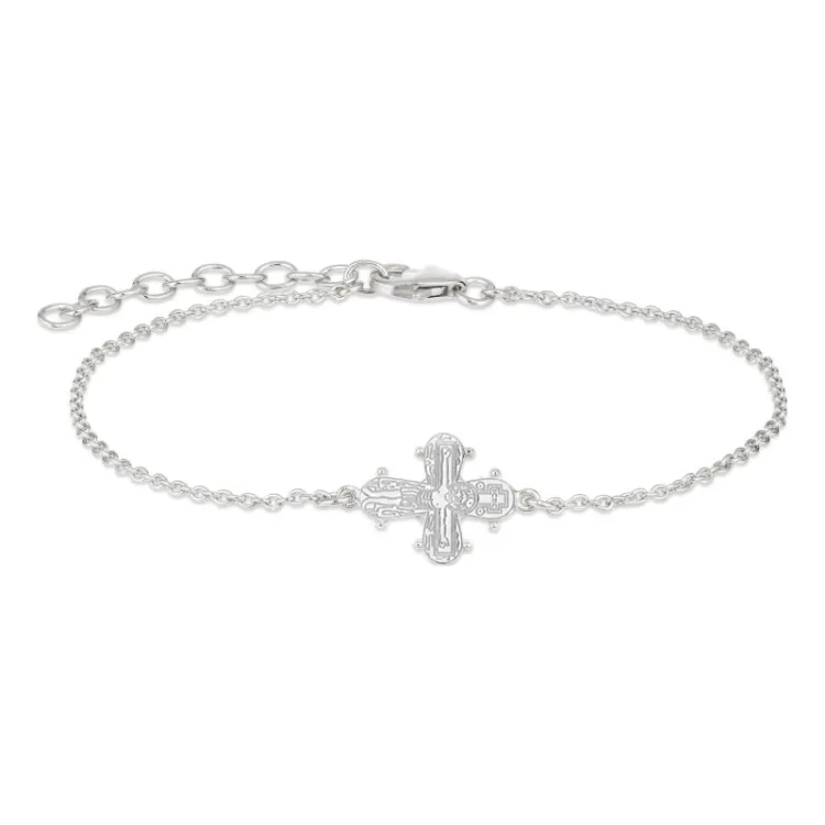 12 x 10,5 mm dagmarkors ankerarmband i silver - Amoré