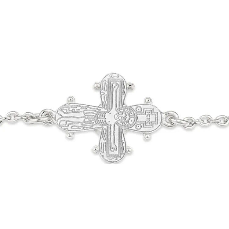 12 x 10,5 mm dagmarkors ankerarmband i silver - Amoré