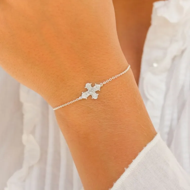 12 x 10,5 mm dagmarkors ankerarmband i silver - Amoré