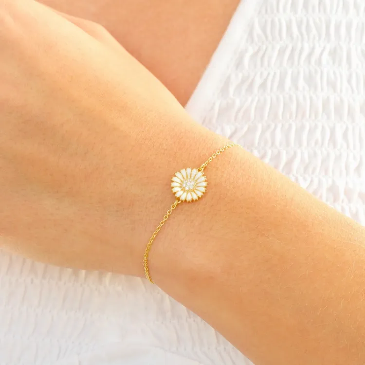 prästkrage zirkon armband i förgyllt silver - Marie