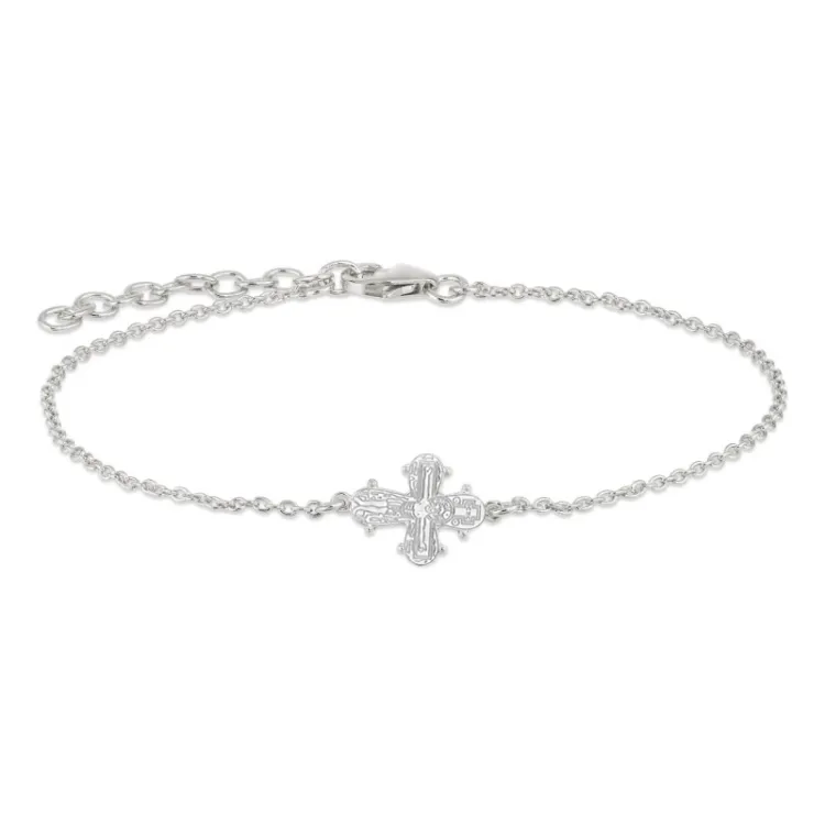 10 x 8,5 mm dagmarkors armband i silver - Amoré