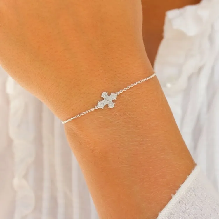10 x 8,5 mm dagmarkors armband i silver - Amoré