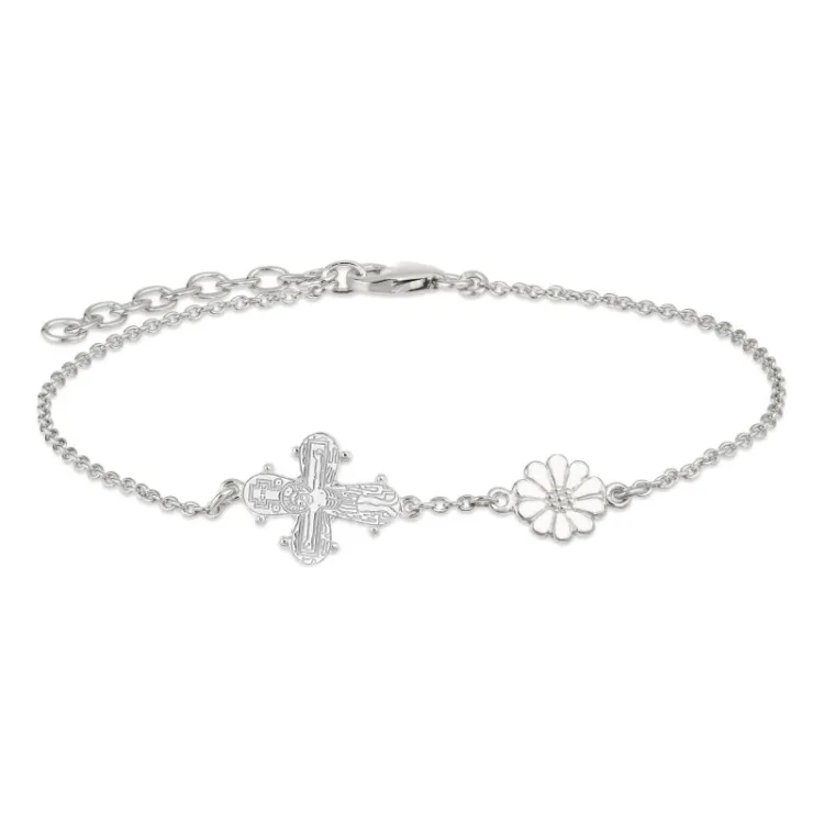 12 x 10,5 mm dagmarkors armband i silver