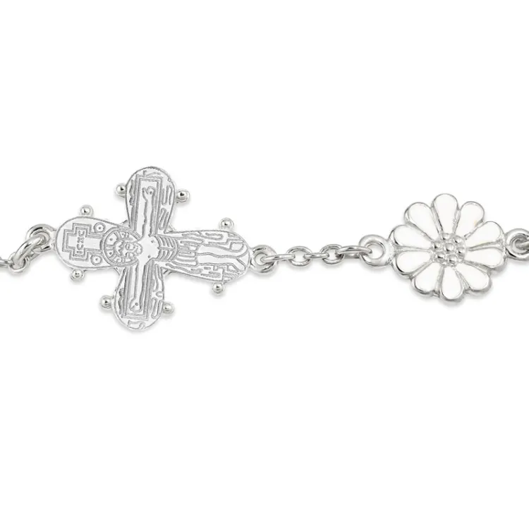 12 x 10,5 mm dagmarkors armband i silver