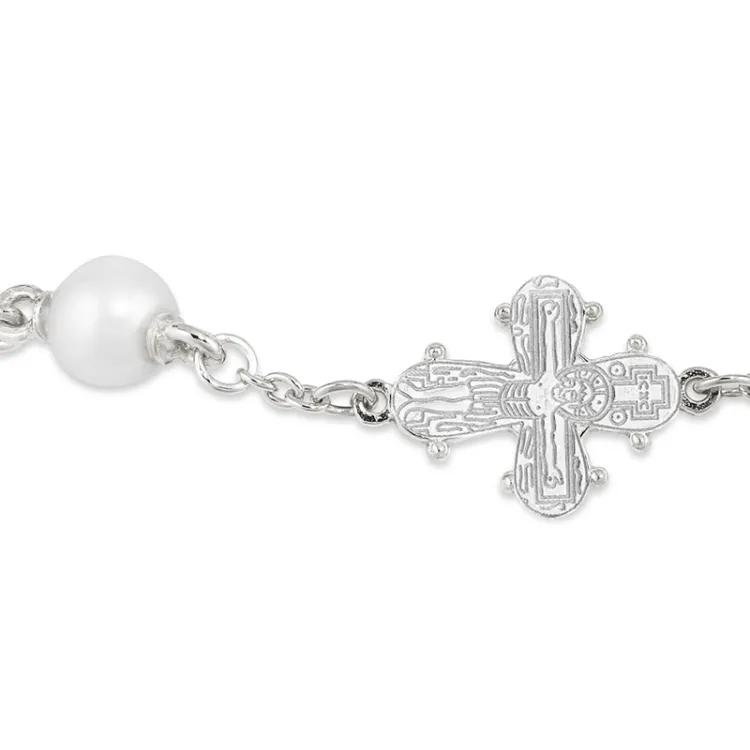 10 x 8,5 mm dagmarkors pärla armband i silver - Amoré