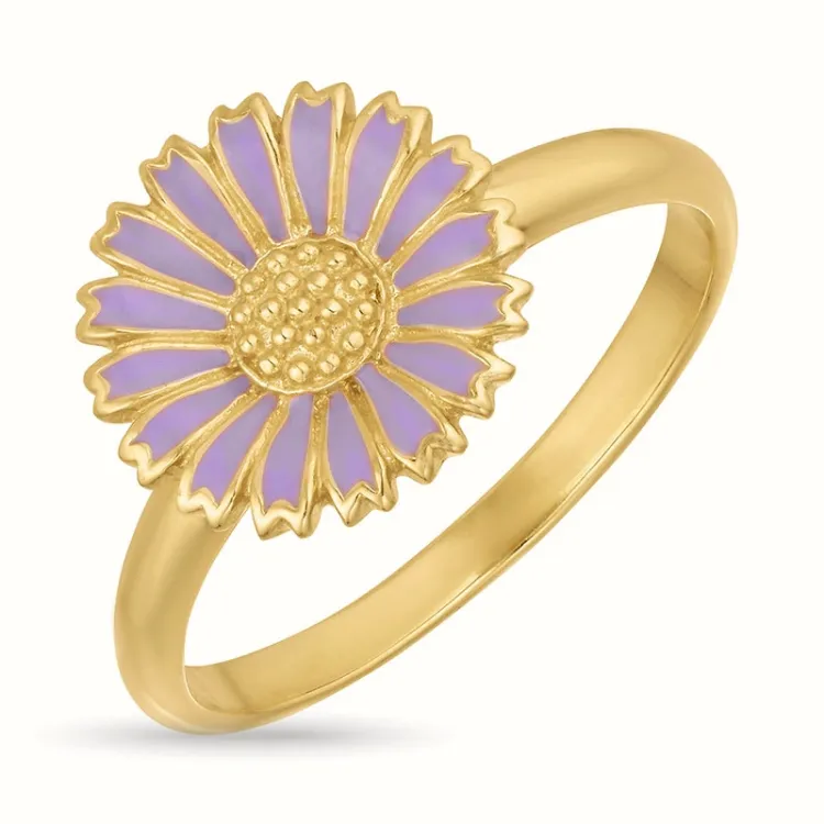 11 mm prästkrage lila ring i förgyllt silver - Marie