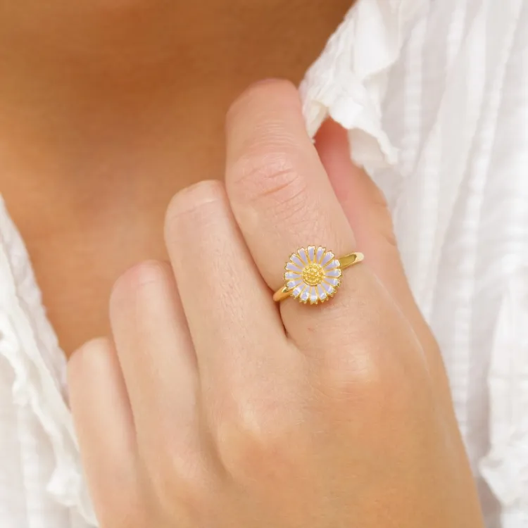 11 mm prästkrage lila ring i förgyllt silver - Marie