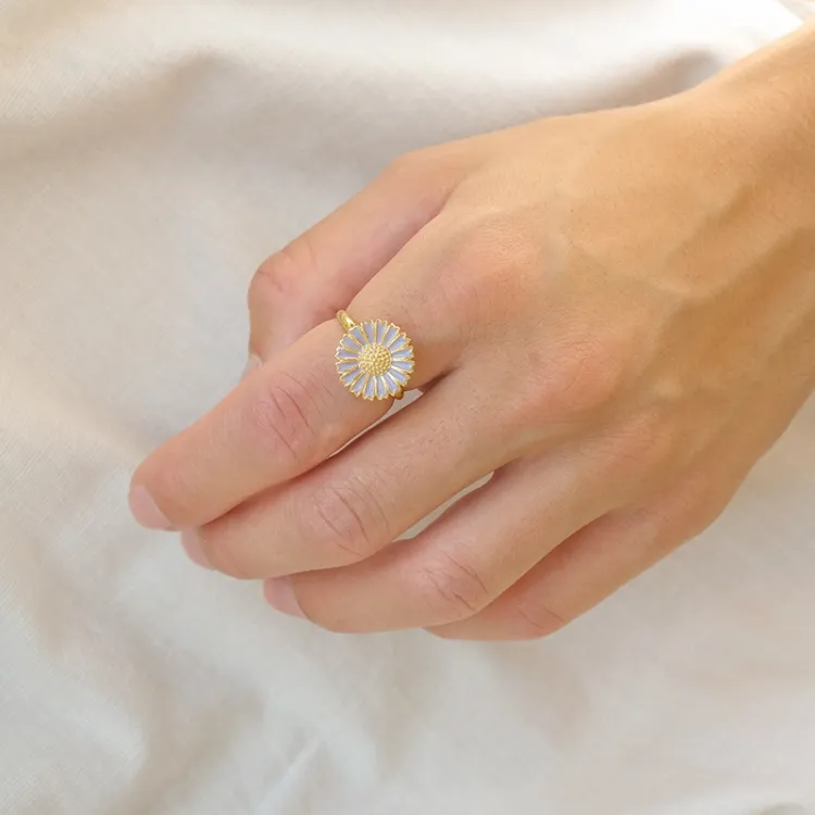 14 mm prästkrage lila ring i förgyllt silver - Marie