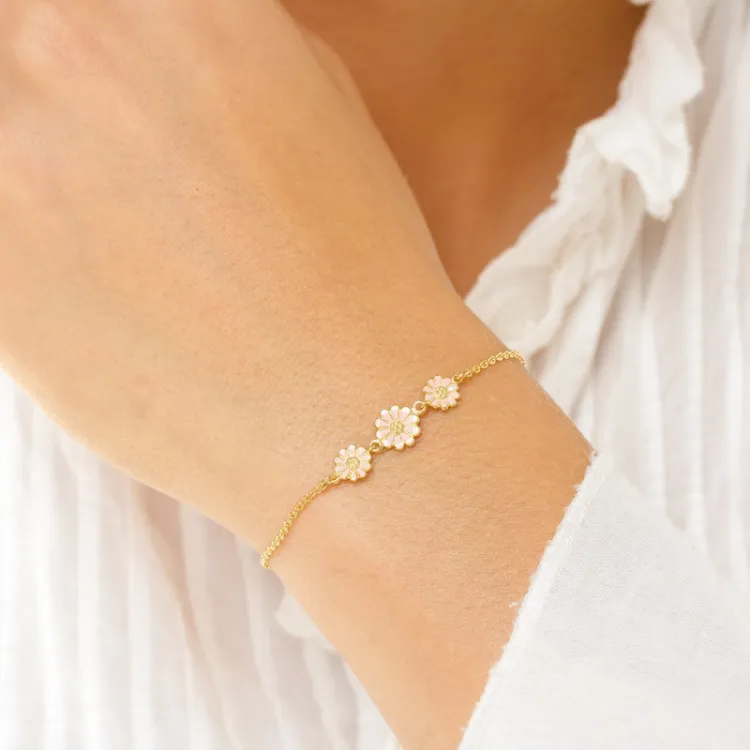 prästkrage rosa armband i förgyllt silver - Maggie