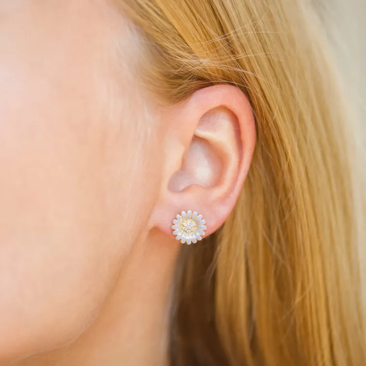 11 mm prästkrage lila örhängestift i förgyllt silver - Matilda