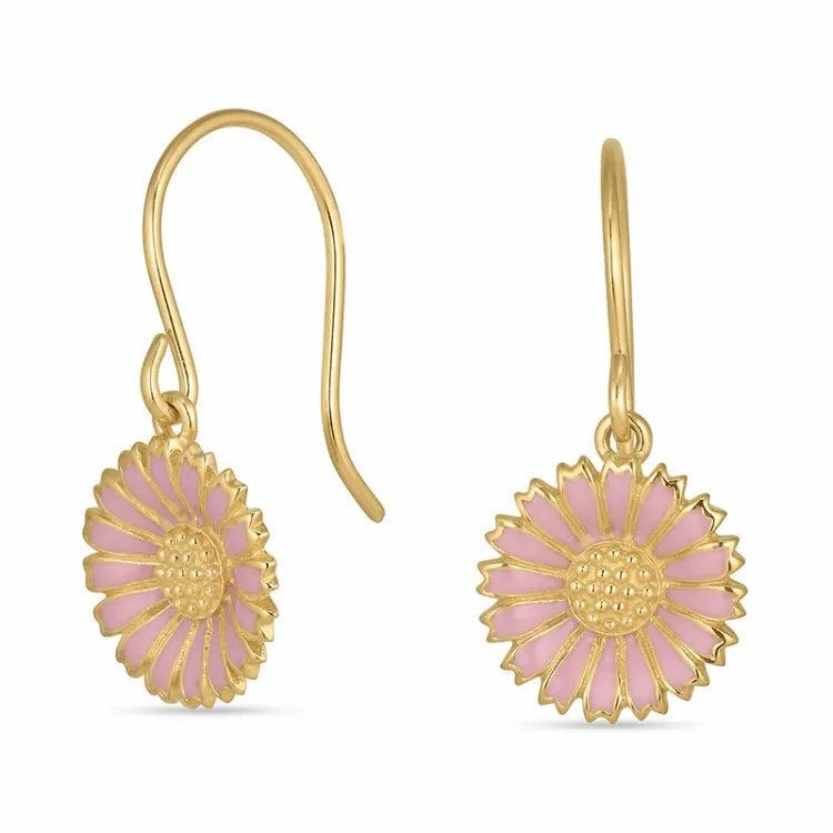11,5 mm prästkrage rosa örhängen i förgyllt silver - Marie