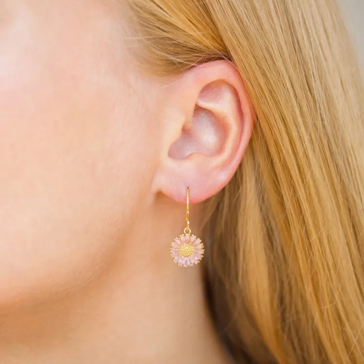 11,5 mm prästkrage rosa örhängen i förgyllt silver - Marie