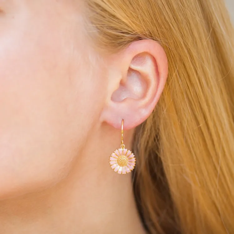 14,5 mm prästkrage rosa örhängen i förgyllt silver - Marie