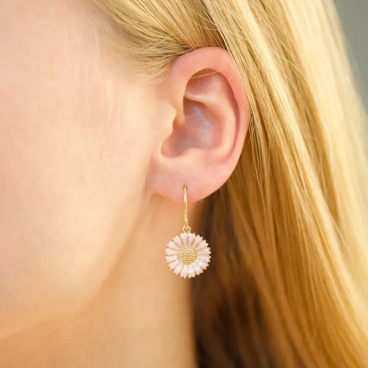 14,5 mm prästkrage rosa örhängen i förgyllt silver - Marie