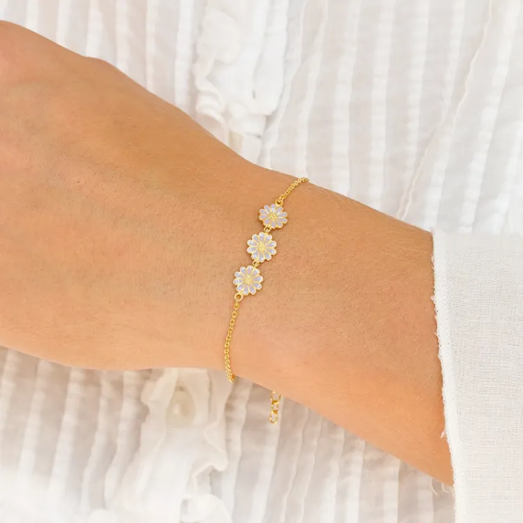 prästkrage lila armband i förgyllt silver - Maggie