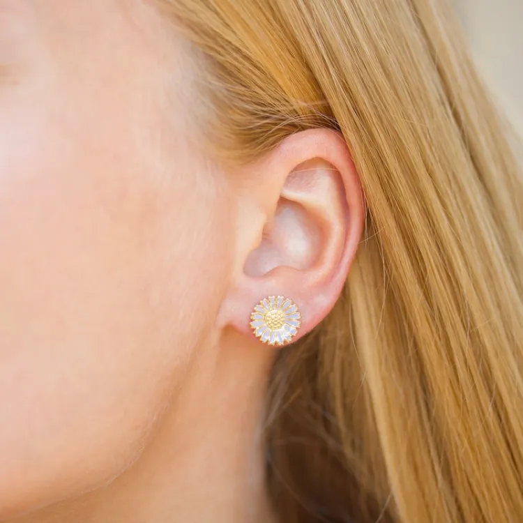 11,5 mm prästkrage lila örhängestift i förgyllt silver - Marie