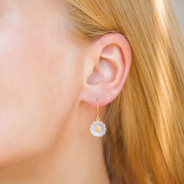 11 mm prästkrage lila örhängen i förgyllt silver - Marie