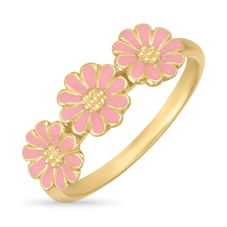 prästkrage rosa ring i förgyllt silver - Maggie