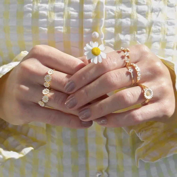 prästkrage ring i förgyllt silver - Maggie