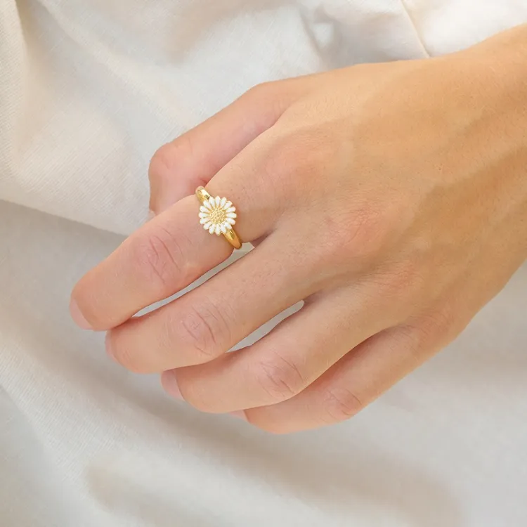 10 mm prästkrage ring i förgyllt silver - Matilda