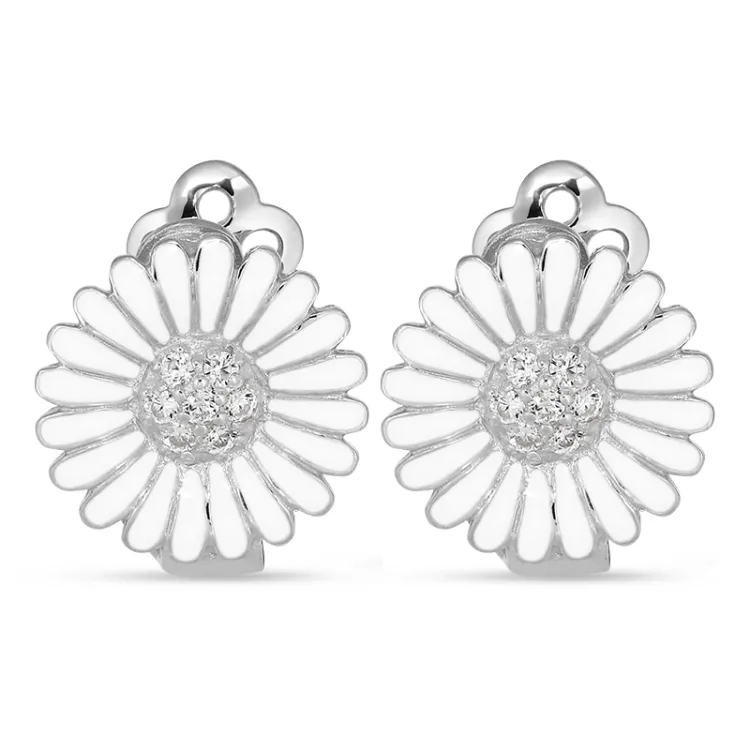 14 mm prästkrage örhängen i silver - Matilda