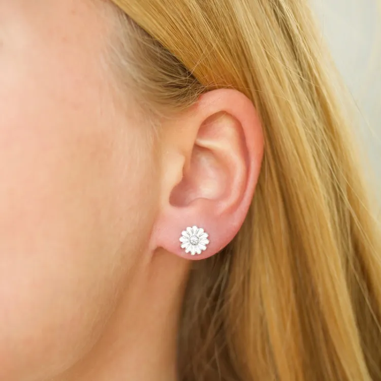 8,5 mm prästkrage zirkon örhängen i silver - Maggie